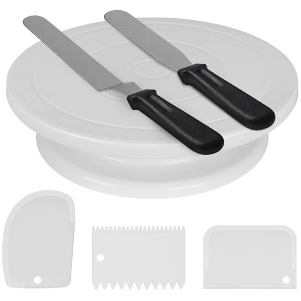 11\" Plast Kakeplate Spiller Sett, Skrape, Skrape, Dekorasjon