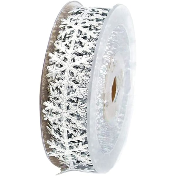 1 st snöflinga form silver glitter band, julband satin