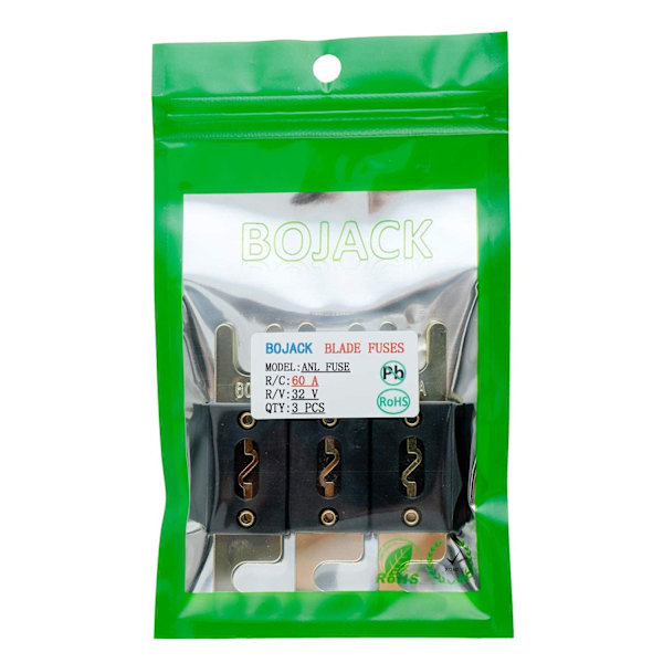 60 Amp ANL Säkringsblad - 32VDC för Bilstereo och Videosystem (3-pack)