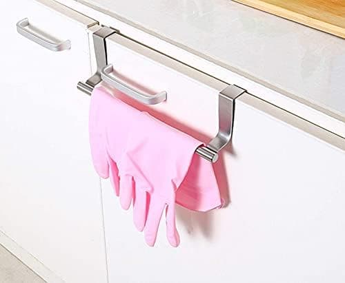 Rustfritt stål håndkleholder baderomsskap bak dørkroker black 36*6.2cm