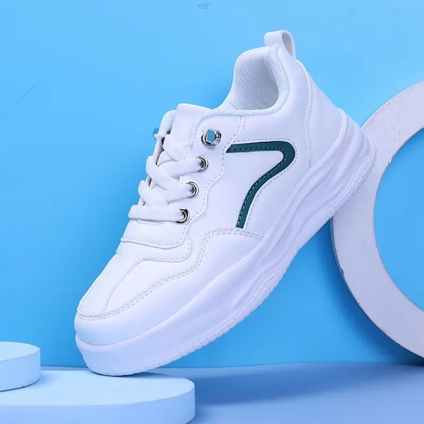 Mode Læder Overflade Børn Casual Sko Alle Årstider Børnesko Til Pige Børn Sneakers Nye Studerende Sportsko grøn 26