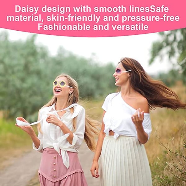 Söta Daisy Round Solglasögon Uv400 Unisex Mirror Solglasögon paket med 4, blå, gul, rosa, vit