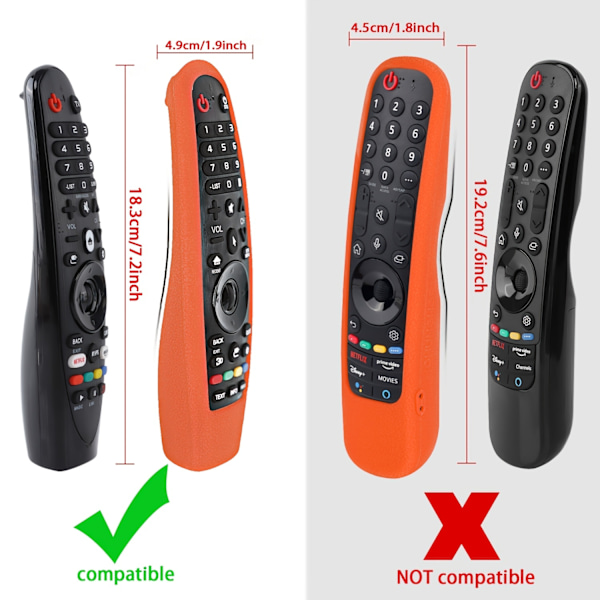 Stötsäkert fodral för LG Smart TV-fjärrkontroll - kompatibel med LG Magic Remote AN-MR19BA/AN-MR18BA/AN-MR650/AN-MR600 Ljusrosa