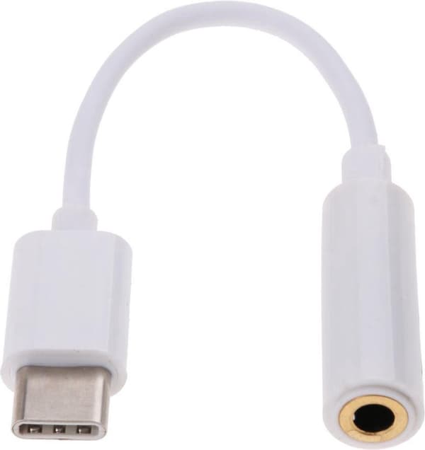Go Go Gadget - \"USB-C til Jack (3,5 mm) Adapter (Hvid) - Tilslut USB Type C til Aux - USB til Lyd\"