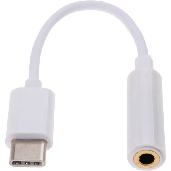 Go Go Gadget - \"USB-C til Jack (3,5 mm) Adapter (Hvit) - Koble USB Type C til Aux - USB til Lyd\"