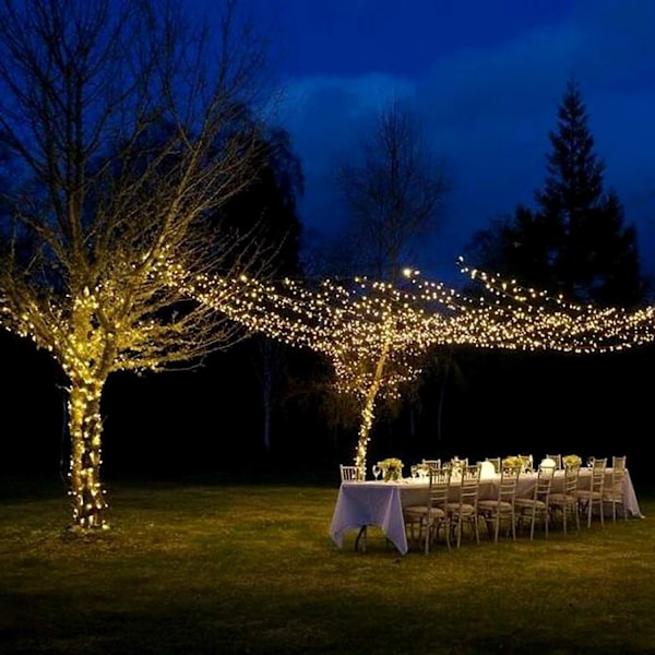 200 LED Batteridrevne Feelykter, 20 Meter Lyslenke med Fjernkontroll, 8 Moduser Warm Long fairy lights