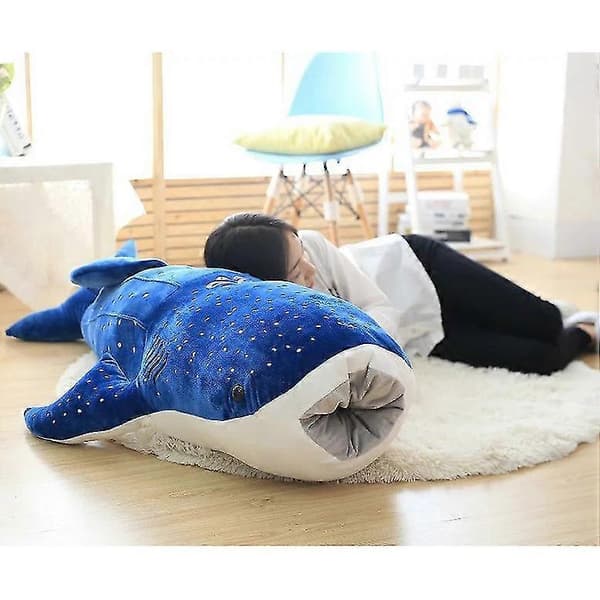 Stor Blå Hvalhaj Plyslegetøj Store Fisk Hval Bløde Kæledyr Pude Dukker 75cm_max 75cm