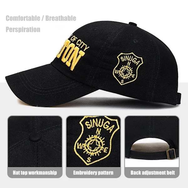 Pehmeä Urheilullinen Baseball-Lippis Puuvilla 3D-Kirjonta Unisex Snapback-Lippis Tennis-Lippis Isä Musta Valkoinen