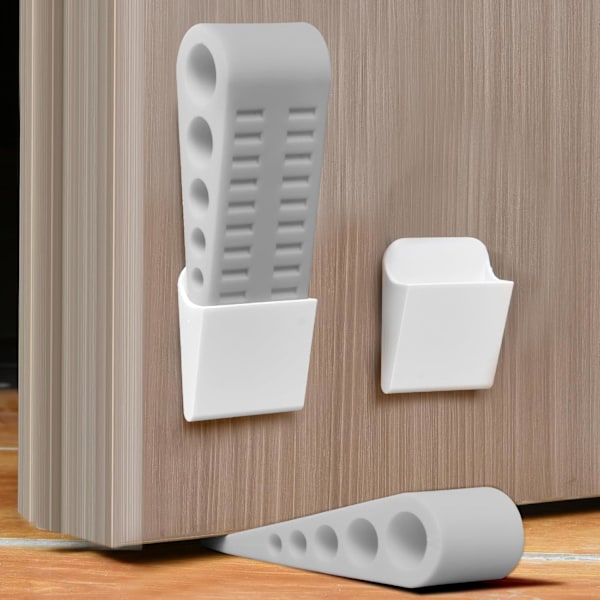 Liukumattomat kumiovenpysäyttimet, 2 kpl kiilamuotoisia ovenpysäyttimiä kaikille pinnoille Gray