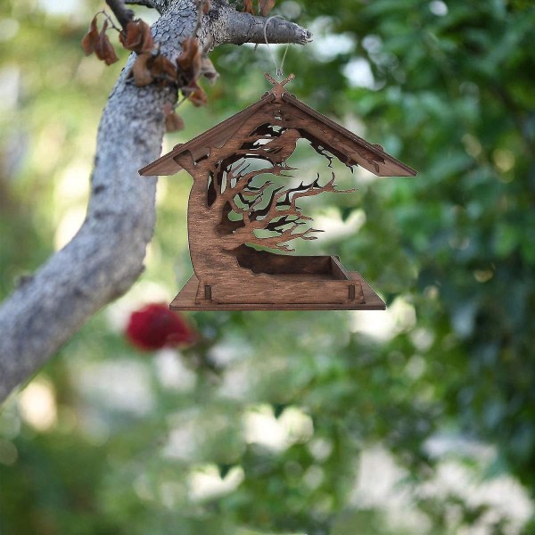 SQBB Vintage trä Attraktiv träfågelhus fågelmatare Utomhus trädgårdsdekoration|Fågelburar och -bon