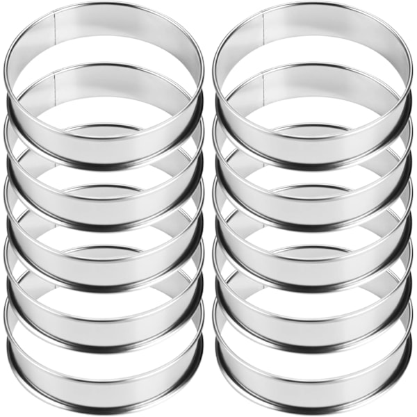 10 stk smultringringer, 10 cm rustfritt stål engelsk muffinsring, nonstick rund ringform, dobbeltrullede kakeringer dessert engelsk muffinsring