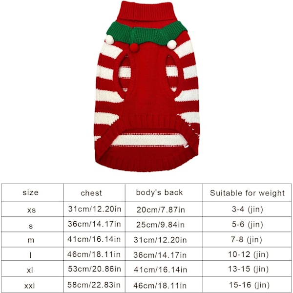 Sööt Koera Jõulupullover, Soe Pidustuste Riided Lemmikloomadele, Talvine Kootud Riietus RED XL