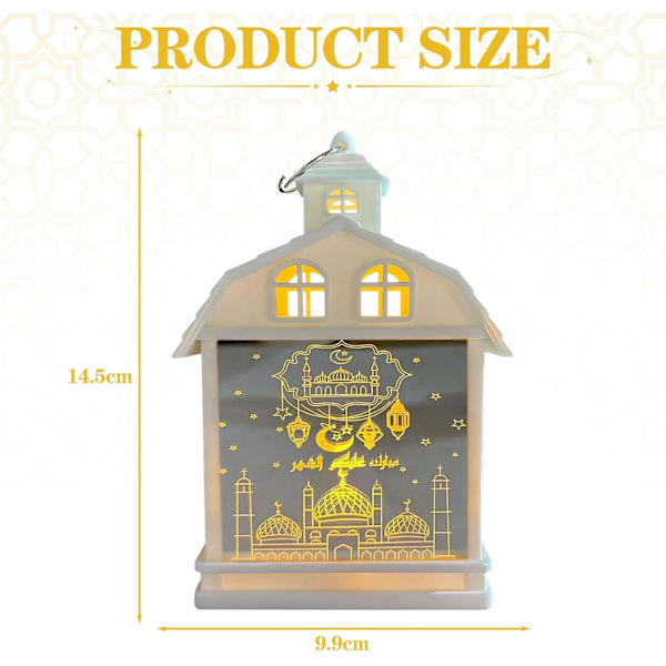 LED Ramadan-lykta, smidesjärnsnattlampa, bärbar Eid Mubarak-dekoration (B) b