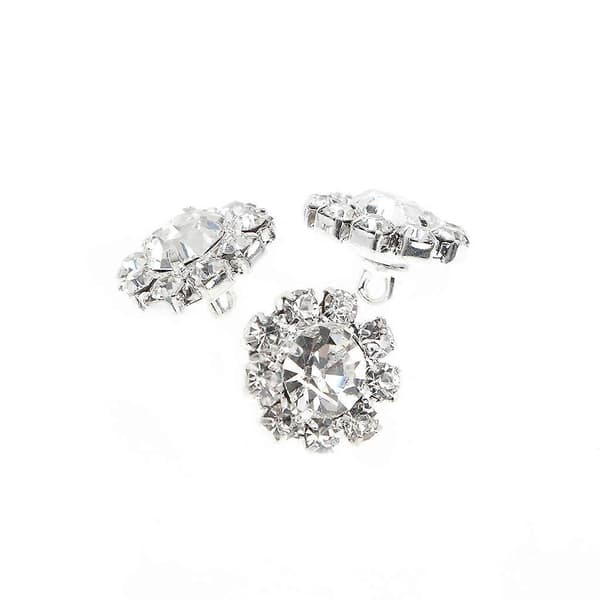 5 stk 12 mm runde strass skaftknapper syhåndverk utsmykning DIY_max