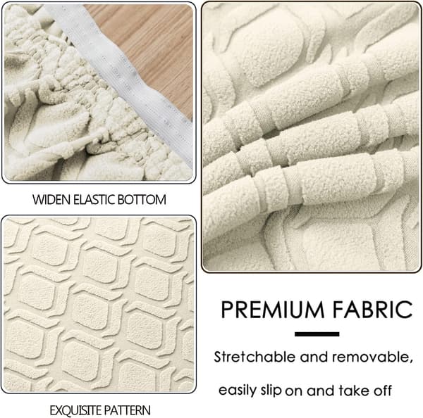 (beige, 6-pack) Stolsöverdrag Set om 6, Stretch stolsöverdrag