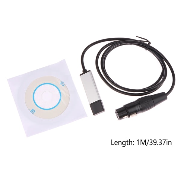 USB till DMX-gränssnittsadapterkabel för scendiskorörelsehuvud Svart SQBB