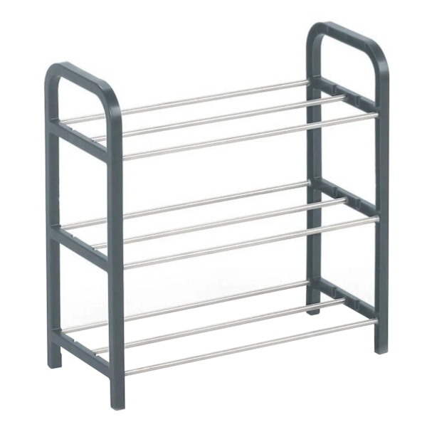 Skostativ med 3 niveauer, metal - Grå gray