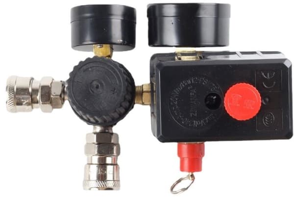Kompressor Luftkompressor Tryckströmbrytare Kontrollventil Regulator Mätare 220V 0-180 PSI med Snabbkoppling