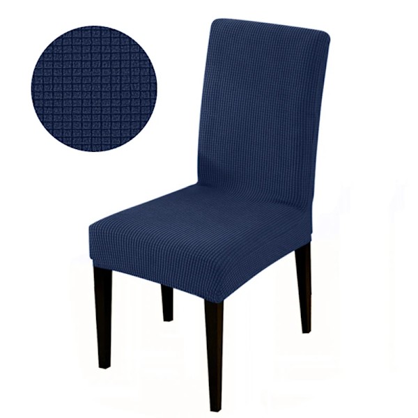 Elastiskt överdrag Stretch sitsöverdrag Jacquard Spandex stolsöverdrag för köksstol Säte Hem Hotell Bankett 4776-navy 1pc
