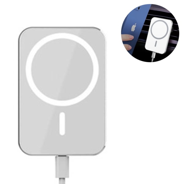 CQBB Lämplig kompatibel med Apple 12 Car Wireless Charging Stand - Vit