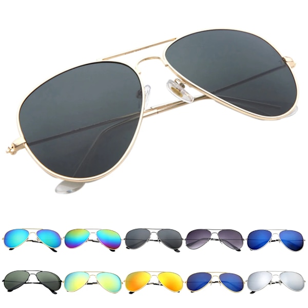 Modesolglasögon för kvinnor och män - Pilot Rund Gradientspegel Damglasögon Oculos Lentes Gafas De Sol Pilot Modell 10 Other