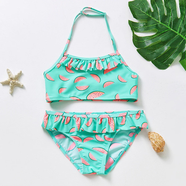 1~14Y Flickbaddräkt Flickbaddräkt Set Bikiniset för barn Biquini Infantil Baddräkt för barn-ST108mix ST289 grön 2-3 år
