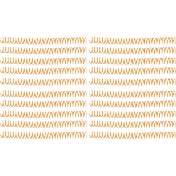 Spiralbundna spolar, 20 stycken, spiralbundna plastspolar, 19 mm, 3/4 tum innerdiameter, 30 hål, spiraler för A4 och A5 anteckningsböcker (orange) apelsin