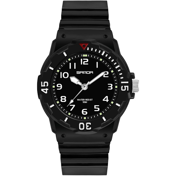 Couple Quartz Wrist Watch Men Women Watch Luminous Analog Watches Simple Leisure Watch Fashion Resin Watch 50m Waterproof Wrist Watch Black A Ladies