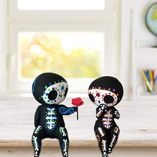 Kraniet Figurer, Smukke Resin Kranie Par Staty Dekoration, Resin Kranie