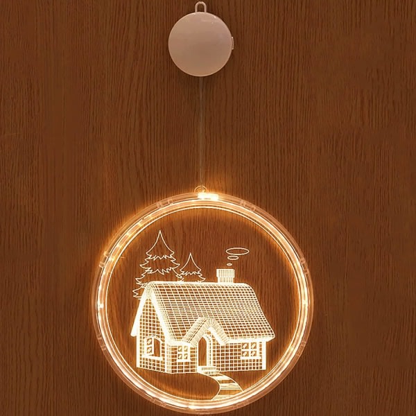 CQBB Juldekoration LED String Light Fönsterhängande Dekorativ 3D String Light Julgranshängande ljus för inomhus utomhus (hus)