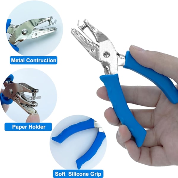 Papirhulltang, En Hulltang med Blå Myk Grip, 2-pakning Blue, 2 Pack