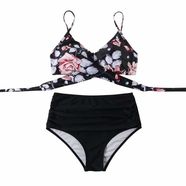 Wrap Bikini Set Push Up hög midja 2 delar M