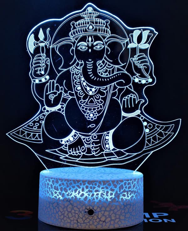 3D Illusion Nattlampa Lord Hanuman Staty Beste Gaveidé D