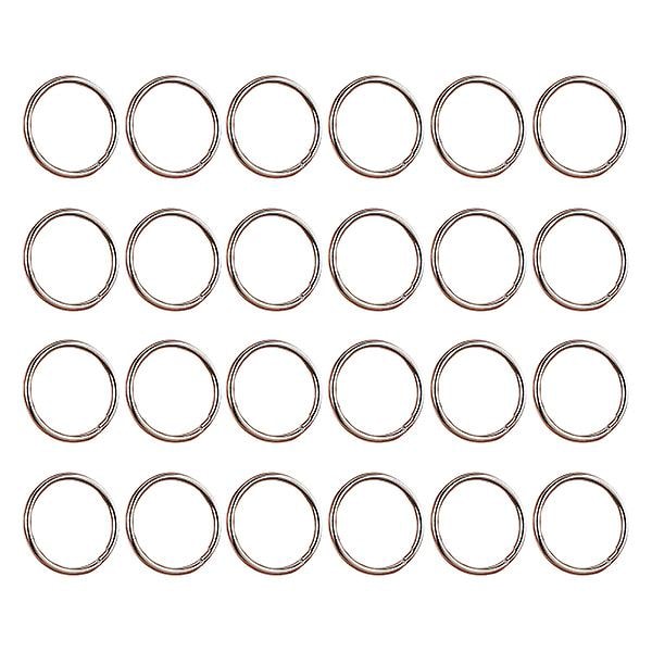 24 stk Nøkkelringer Flat Nøkkelringer Metall Nøkkelring Ringer Diy Nøkler Vedlegg