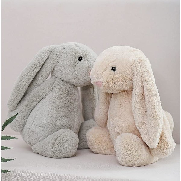 Kaninplysch, Mjuk Plyschkaninleksak, Bedårande Kramgo Gåva för Barn, Flickor, Pojkar (Bonnie Kanin 40 cm) vit white 45cm