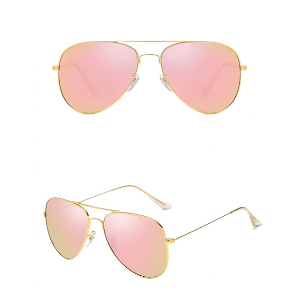 Polariserede Aviator Solbriller til Mænd og Kvinder i Metal med Flat Top Su