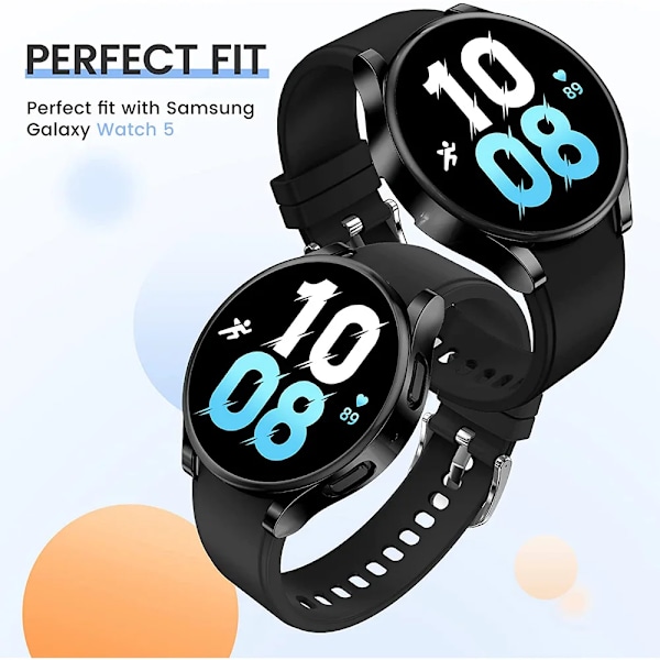 Etui for Samsung Galaxy Watch 4 5 6 7 40mm 44mm Beskytter Deksel Silikon TPU Støtfanger Skjermbeskytter Beskyttelse Fullt Tilbehør Sølv Galaxy Watch6 44mm