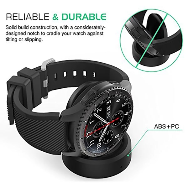 Langaton latausasema Samsung Gear S3 S2 älykellolle, lataustelakka, tippatoimitus, musta