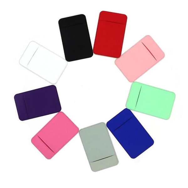 1 st Fashion Elastisk tyg Mobiltelefonkorthållare Case Kredit-ID-korthållare Självhäftande klistermärkesficka，Vit