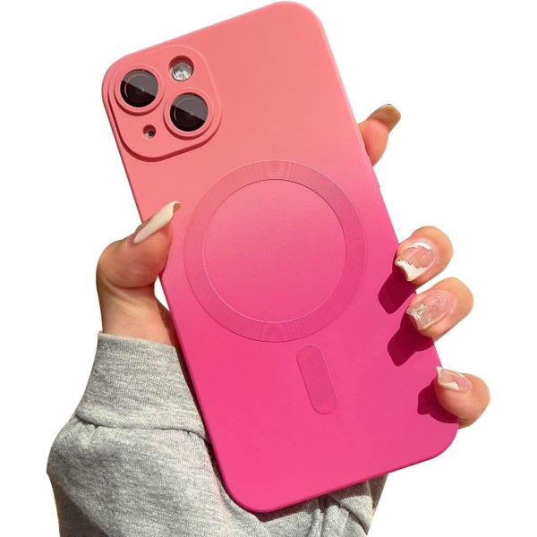 CQBB Magnetiskt iPhone 13 case [kompatibelt med MagSafe], case i söt gradientfärg för kvinnor och män, mjukt TPU-stötsäkert med case