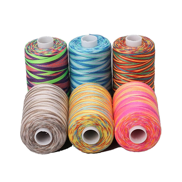 300/1000Yards Regnbue Polyester Sytråd Polyester Tråd Hånd Sting Afsnit Dyb Til Nåle- Og Maskinsyning. Type 6 1000Yards