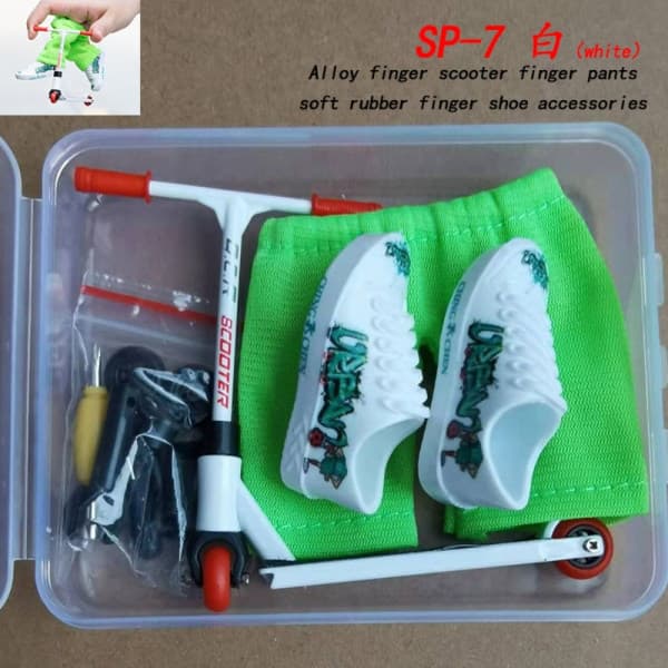 Finger Scooter Set Liten Finger Skateboard VIT Vit—max