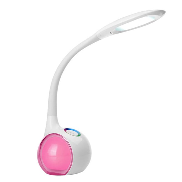 Børne skrivebordslampe med omgivende nattelys, LED-sengelampe dæmpbar, berøring for farvet lys og 3 lysstyrkeniveauer, nem o