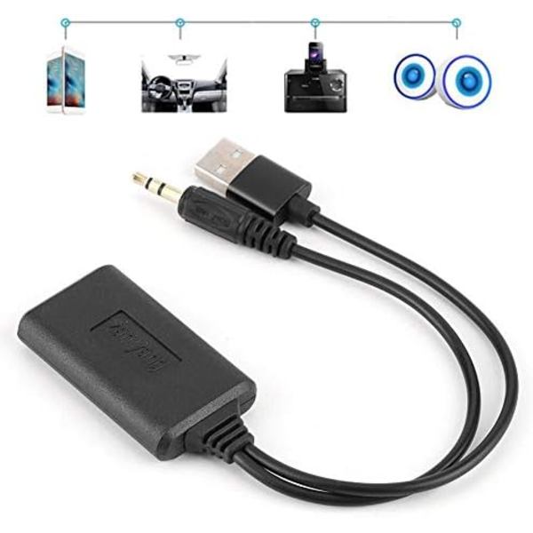 Bluetooth-mottaker Bluetooth AUX-adapter, 3,5 mm/0,14 tommer Bil AUX-lydkabel Trådløs Bluetooth-mottakeradapter HIFI Stereomusikk Auto Acc
