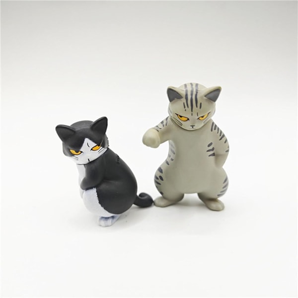 Mini kattdockset | 6 st roliga kattfigurer | stygg skulpturdekor | för bokhyllor, skrivbord, bilinredning | förtjusande djurprydnader 2 set