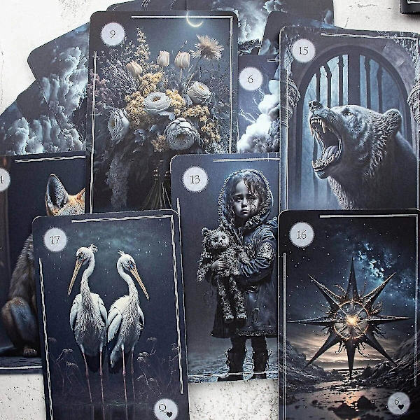 44 st/ sett Moonlight Night Oracle-kort med guidebok Tarot Prophecy Divination Party Interactive Deck Brädspel Leksakspresent
