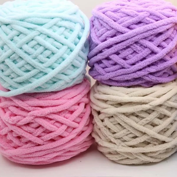 100g Chenille Scarf Tråd för stickning Gör-det-själv-material Färgglatt handstickat garn för handstickning Virkat tjockt ullgarn ull 24