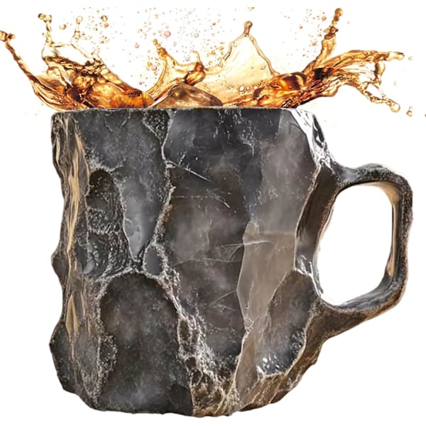 Elegante Mineral Krystall Kaffe Krus, 11 Oz Dekorative Krus med Håndtak Black