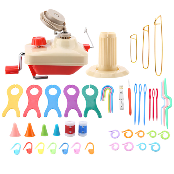 Stickningsull Garnvinda Kit med Garnvinda Stift Räknare Tum Meter Vävverktyg Set