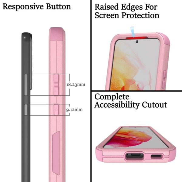 SQBB Xhy för Samsung Galaxy S22 Case 2022 Robust gummi Hållbar 3 i 1 skyddande Samsung S22 5G cover för flickor, män, kvinnor, söt (lila) rosa